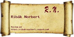 Ribák Norbert névjegykártya